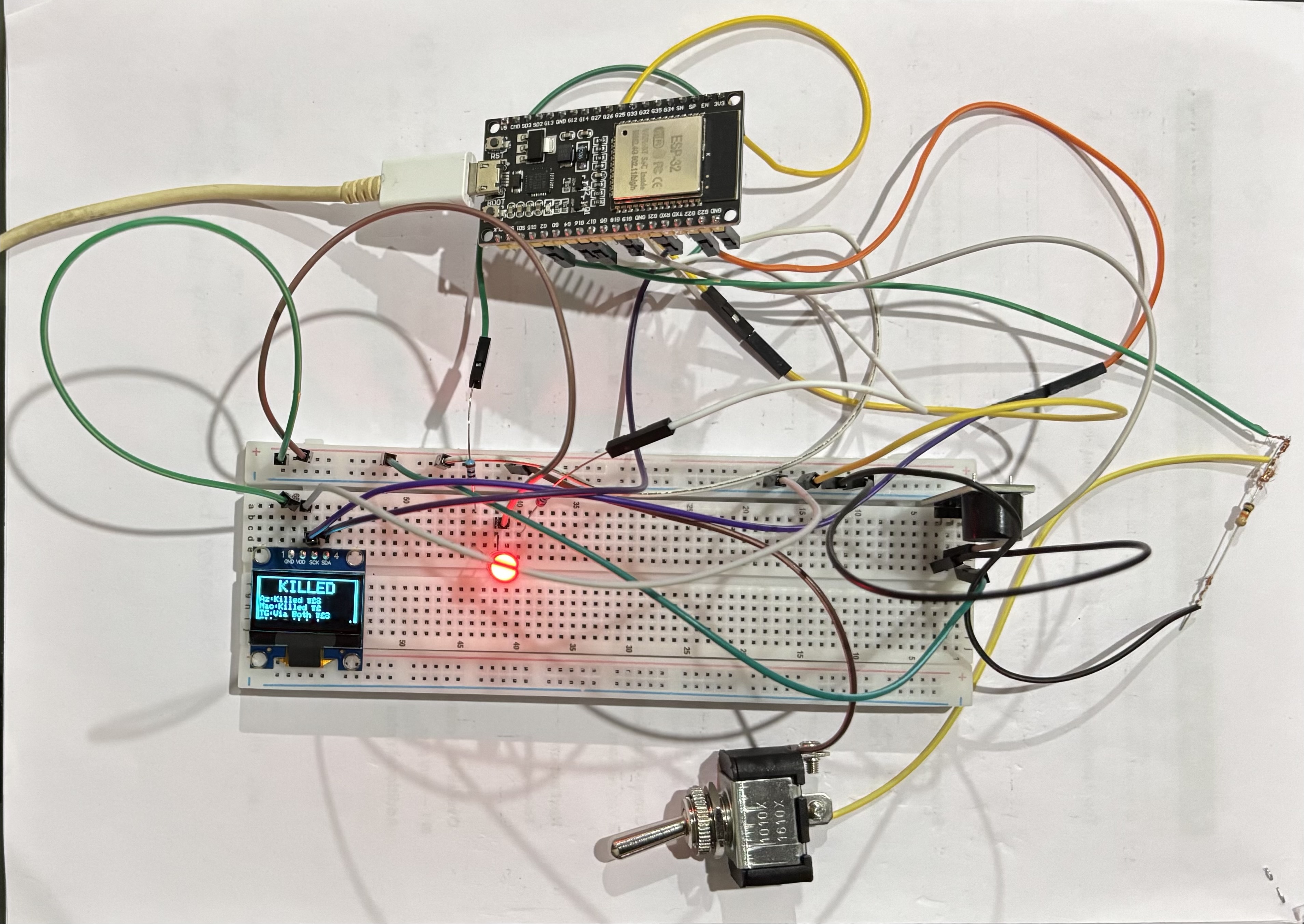 Kill switch activated - red LED